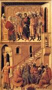 Duccio di Buoninsegna Peter's First Denial of Christ and Christ Before the High Priest Annas oil